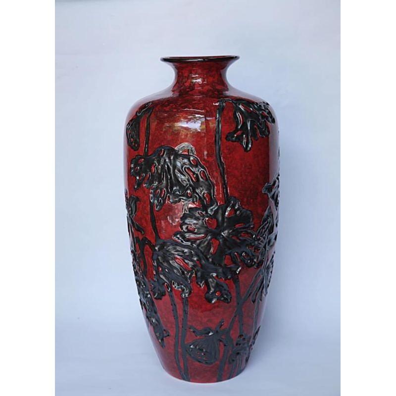 Bình hoa sen khắc chìm,Cao 60cm