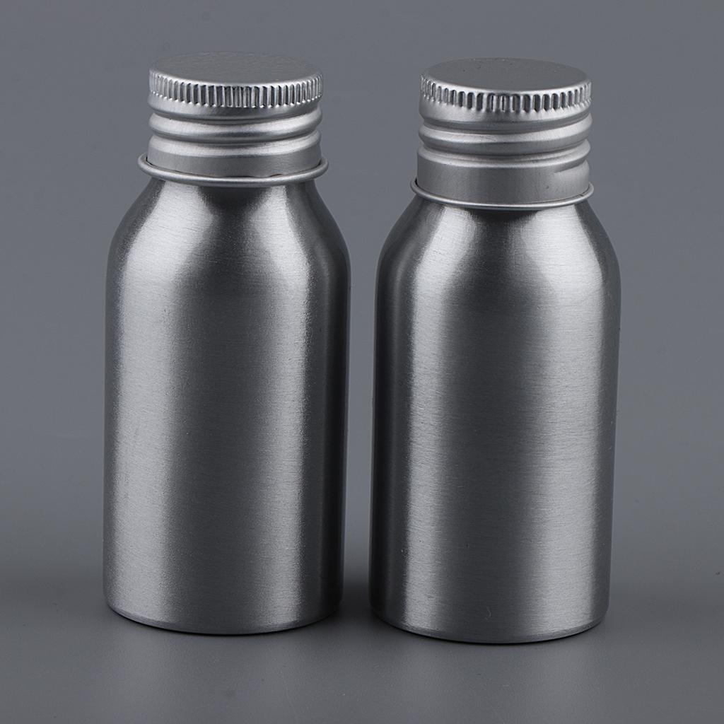 2x Travel Aluminum Refillable Makeup Bottle Liquid Empty Cosmetics Container