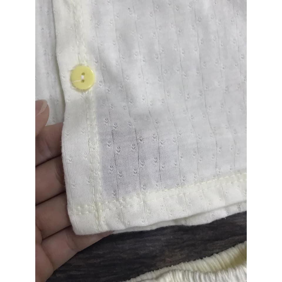 Bộ quần áo cộc tay cotton giấy MẪU TRƠN cho bé trai bé gái từ 0-15 tháng