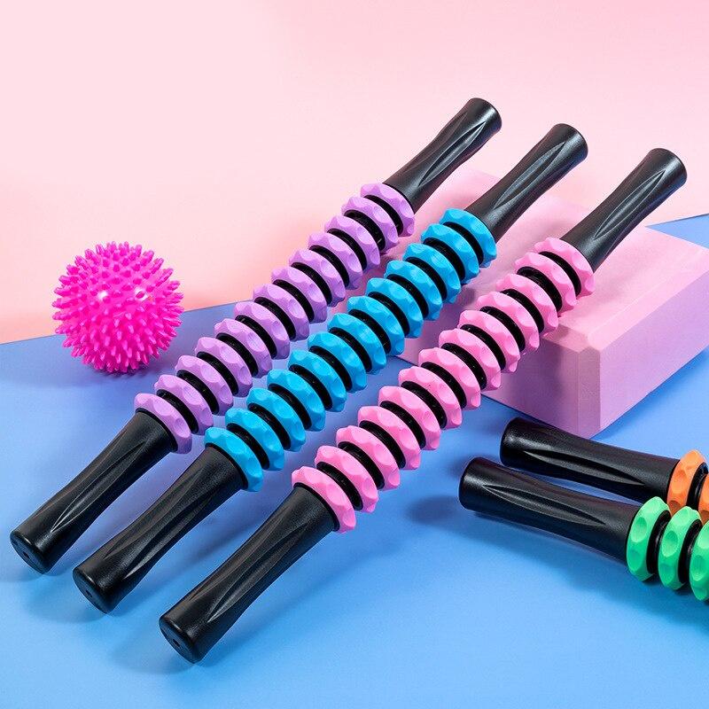 Women Lady Gym Muscle Massage Roller Yoga Stick Muscle Body Massage Relax Tool Muscle Roller Sticks with Round Ball