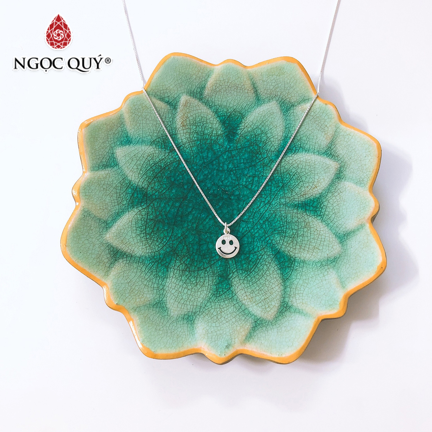 Dây chuyền bạc mặt cười - Ngọc Quý Gemstones