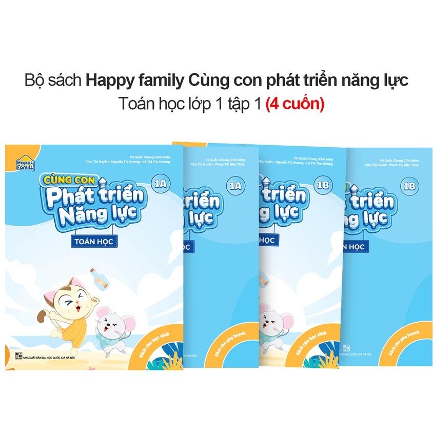 Sách - Bộ 4 cuốn Happy Family: Cùng con phát triển năng lực Toán học 1