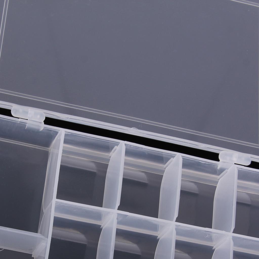 Clear Plastic Adjustable Fishing Lure Baits Tackle Tool Storage Box Case