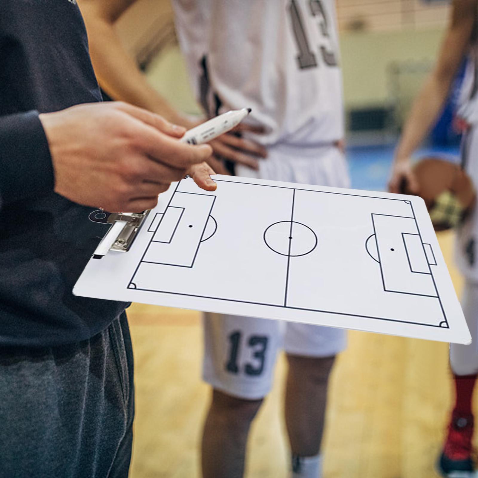 Double Sided Football Clipboard, Football , Portable Dried Erase Marker Soccer Coaches Clipboard for Competition Techniques