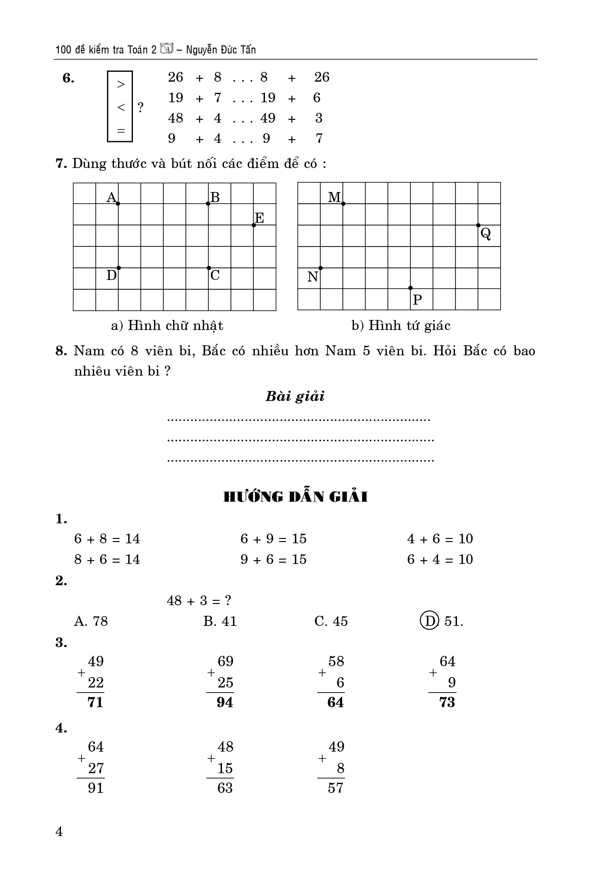 100 Đề Kiểm Tra Toán 2