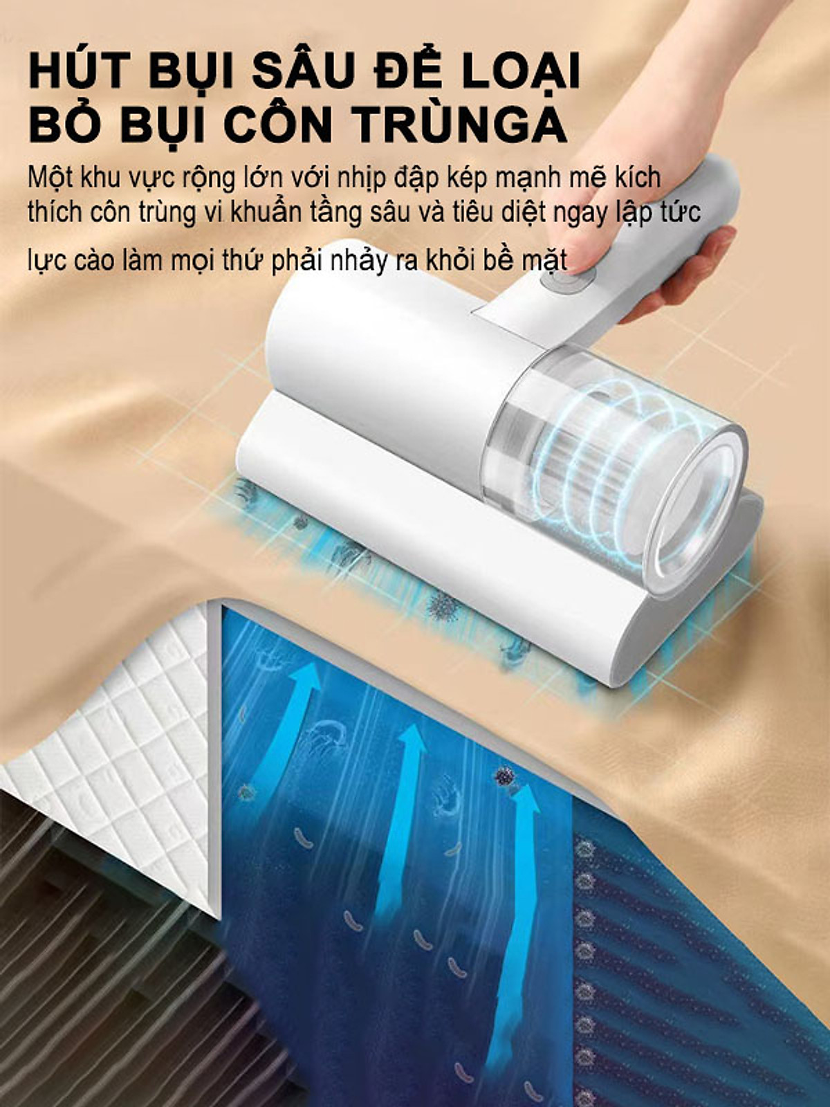 Máy hút bụi mini cầm tay hút bụi chăn ga giường đệm thảm