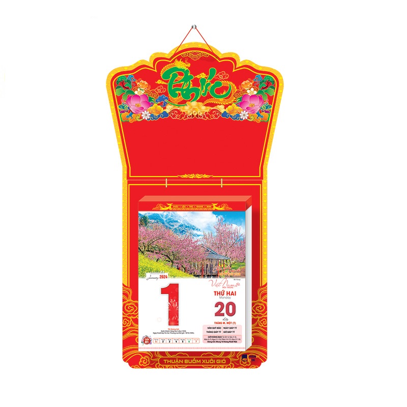 Lịch Bloc 2024 - Bloc lịch cỡ lớn kích thước 25 x 35 cm - NH04
