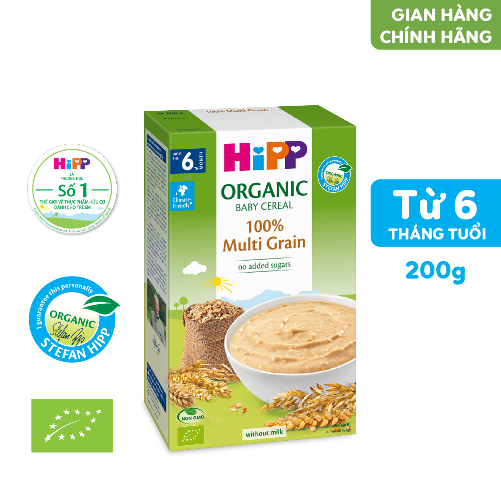 [HSD_T4.2024] Bột ăn dặm dinh dưỡng Ngũ cốc tổng hợp HiPP Organic 200g