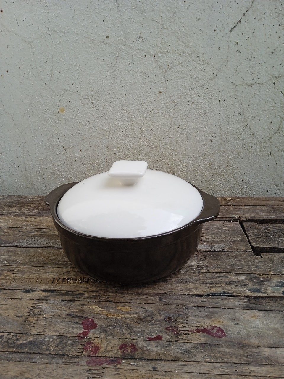 Nồi đất tráng men nắp sứ kho thịt, kho cá 1L