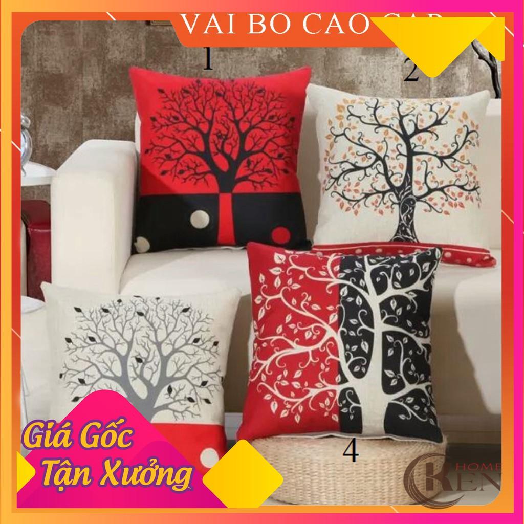 Gối Tựa Lưng | Gối Tựa Sofa, Gối Vuông Trang Trí In Hoạt Tiết Hoa Lá Hiện Đại Kích Thước 45x45cm