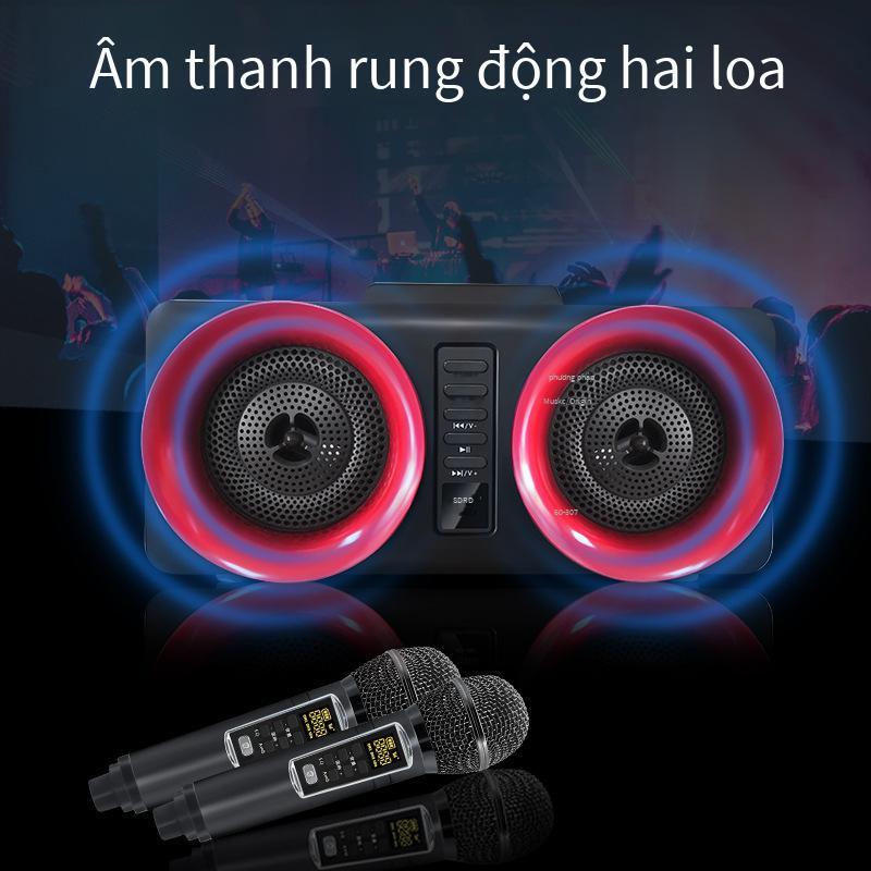 Phong cách mới nhất SD307 máy hát karaoke gia đình âm thanh bluetooth micro không dây kép TV karaoke quốc gia hỗ trợ ghi âm bài hát không dây điệp khúc