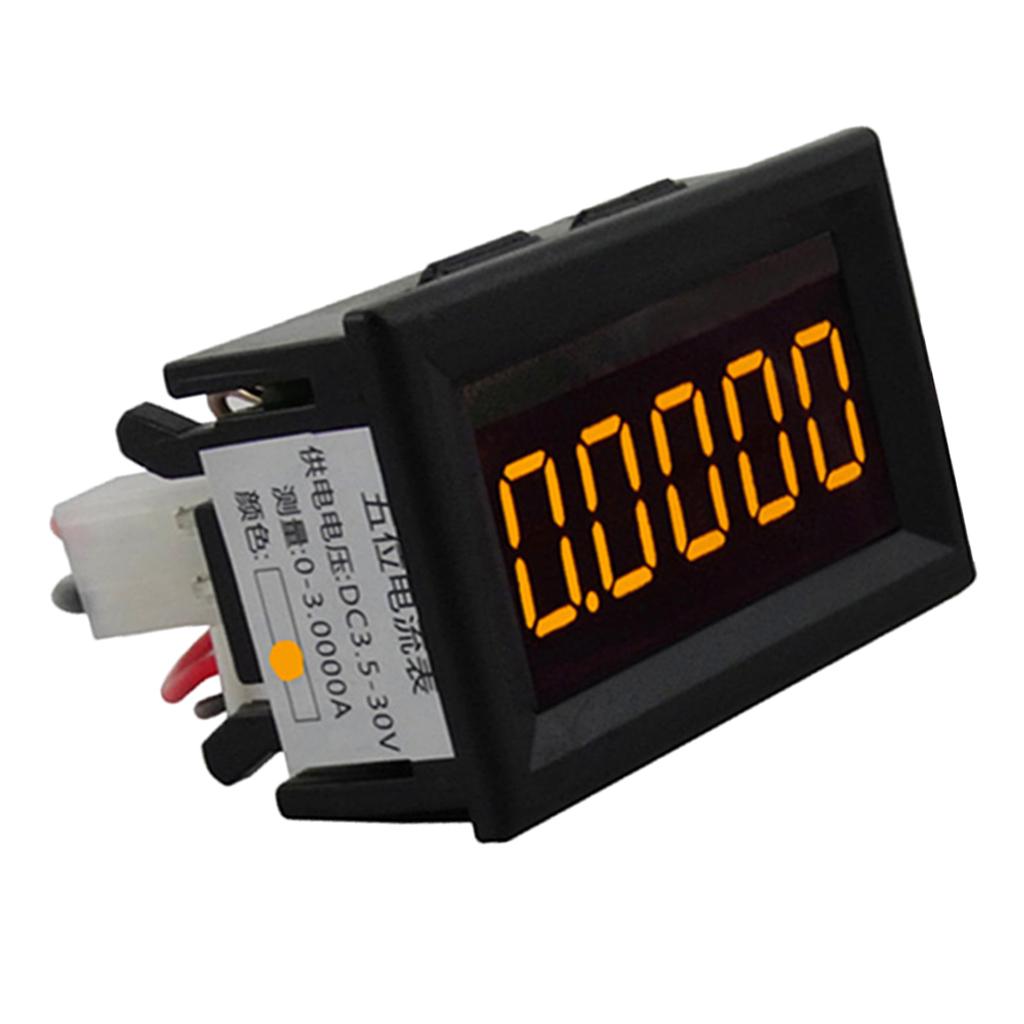 DC 3.5-30V Mini 5 Digit Digital Red LED Ammeter Current Meter Panel Car