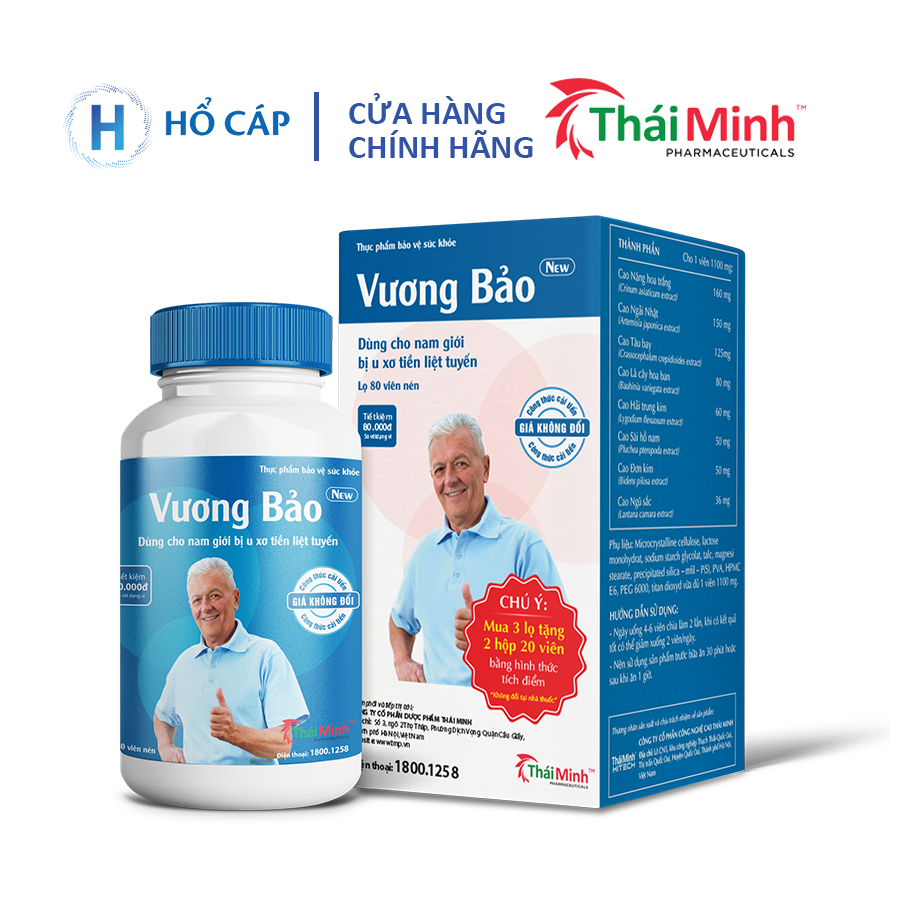 Vương Bảo Thái Minh - Dành cho người phì đại tiền liệt tuyến - Lọ 80 viên