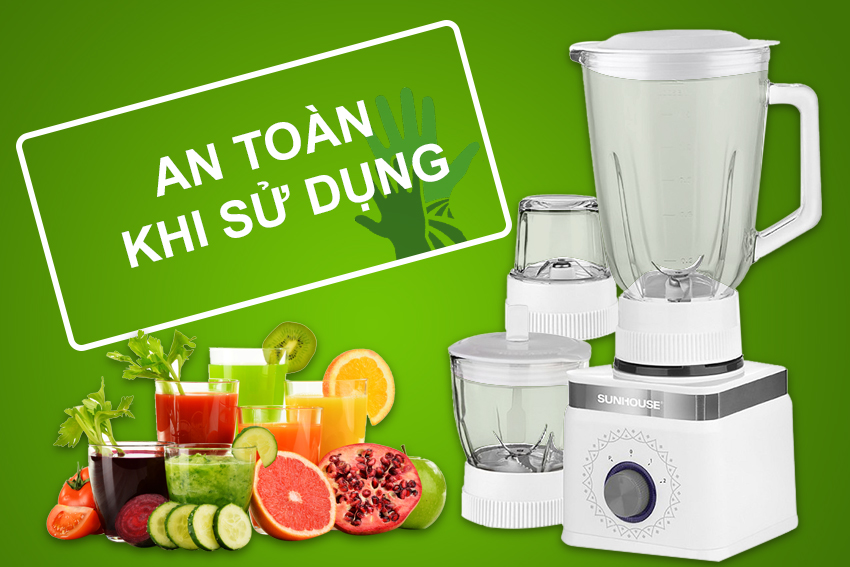 Máy Xay Sinh Tố 3 Cối Sunhouse SHD5582W (400W) - Hàng chính hãng