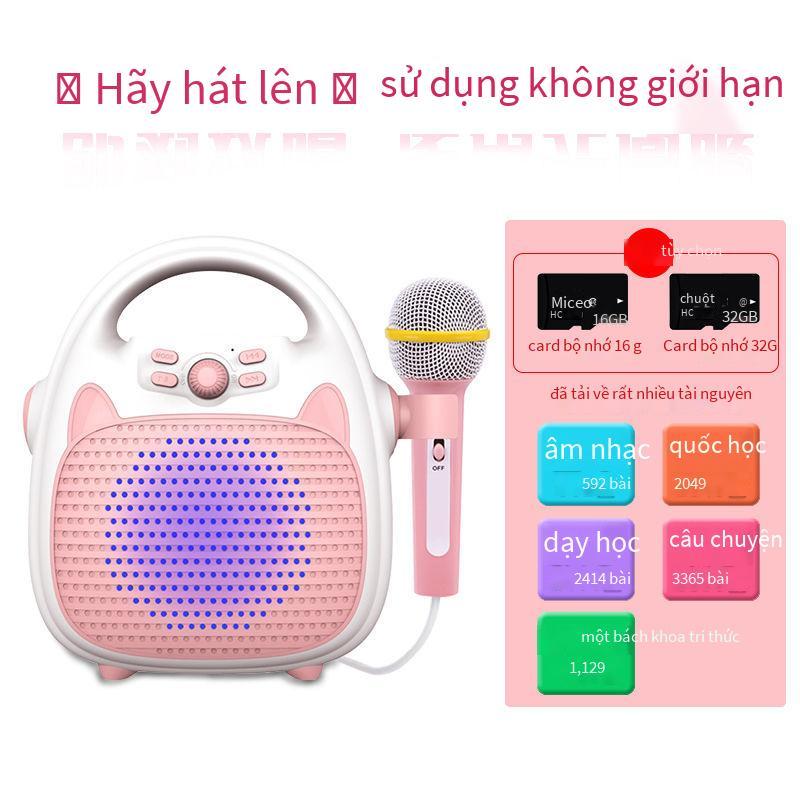 Phong Cách Mới Nhất Micro Trẻ Em Máy Hát Karaoke Cho Bé Có Micro Không Dây Một Micro Bé Gái Đồ Chơi Giáo Dục