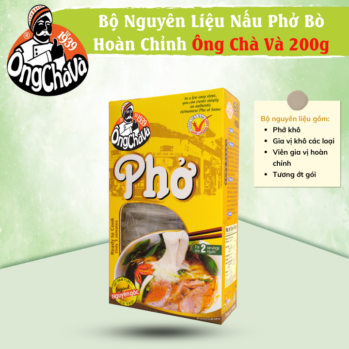 Bộ Nguyên Liệu Nấu Phở Bò Hoàn Chỉnh Ông Chà Và 200g Dành Cho 2 Người