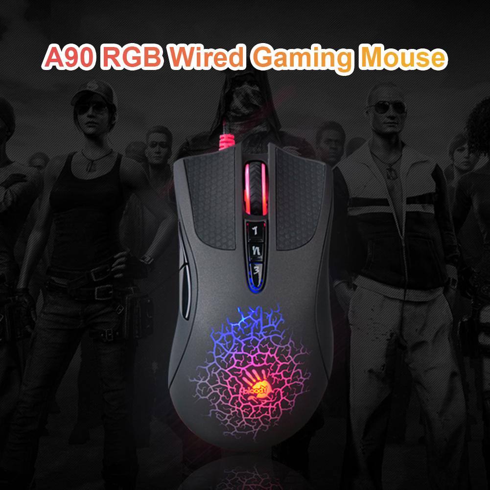 2021 Quang USB Chuột Chơi Game Cho Đẫm Máu A70 A90 4000DPI Nhiều Màu Sắc Chói Chơi Game Có Dây Chuột Game Thủ Chuyên Nghiệp Mouce Cho máy Tính Laptop