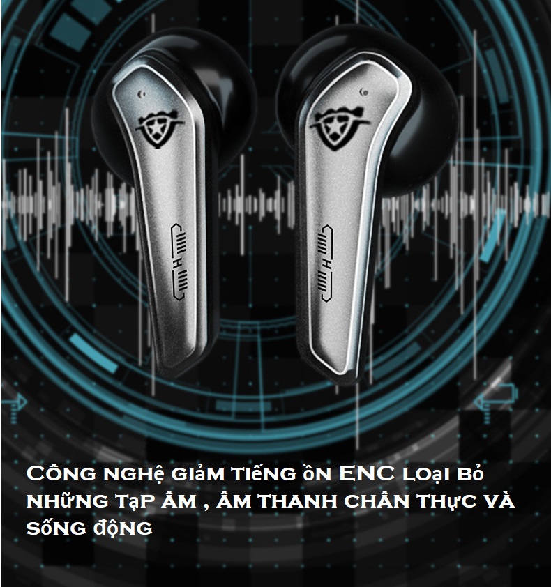 Tai Nghe  Bluetooth 5.3   Thân Vỏ Kim Loại , Âm Thanh Hifi Chất Lượng Cao, Nghe Nhạc Chơi Game Không Độ Trễ