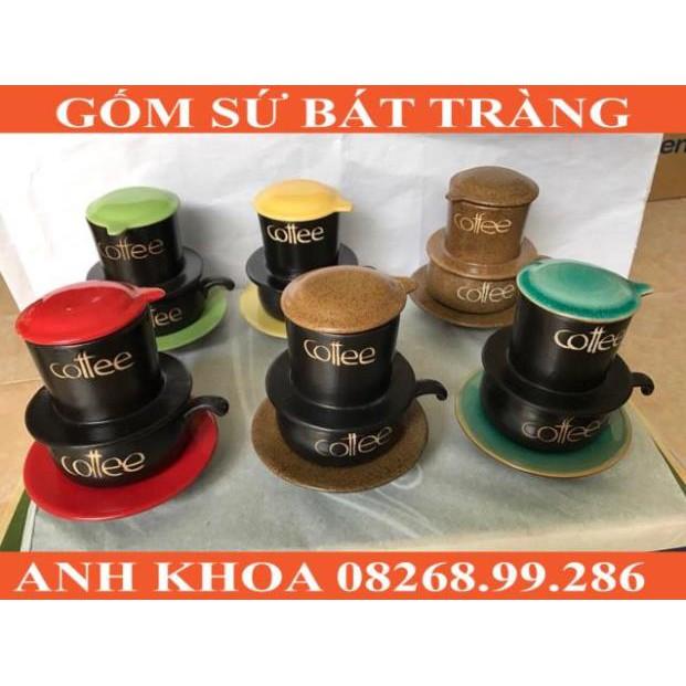 Bộ phin coffee + cốc+ đĩa ( or bếp đốt) Bát Tràng - Gốm sứ Bát Tràng Anh Khoa