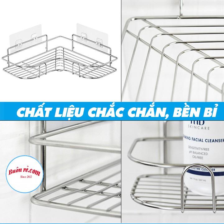 Kệ inox dán góc tường - giá đựng đồ trong nhà tắm cao cấp