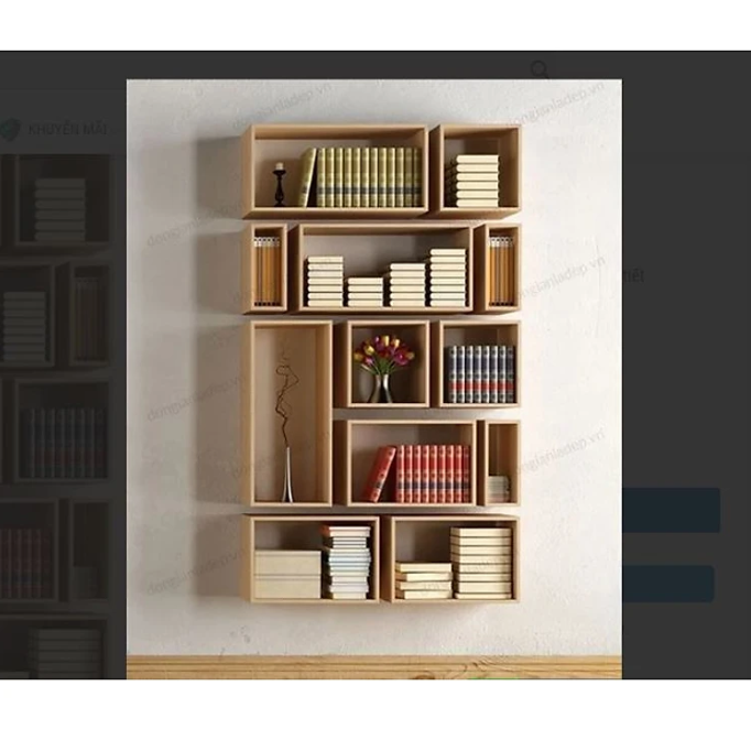 Bộ 12 Kệ Sách Treo Tường Tundo CTBST12 KT 180 x 105 x 20cm