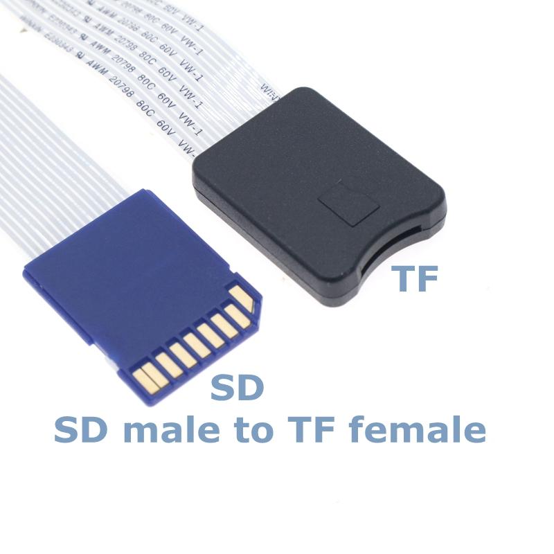 Mới 60cm tf nam nữ sang micro sd nữ đọc mở rộng bộ chuyển đổi bộ chuyển đổi cáp cho máy ảnh truyền hình điện thoại gps xe