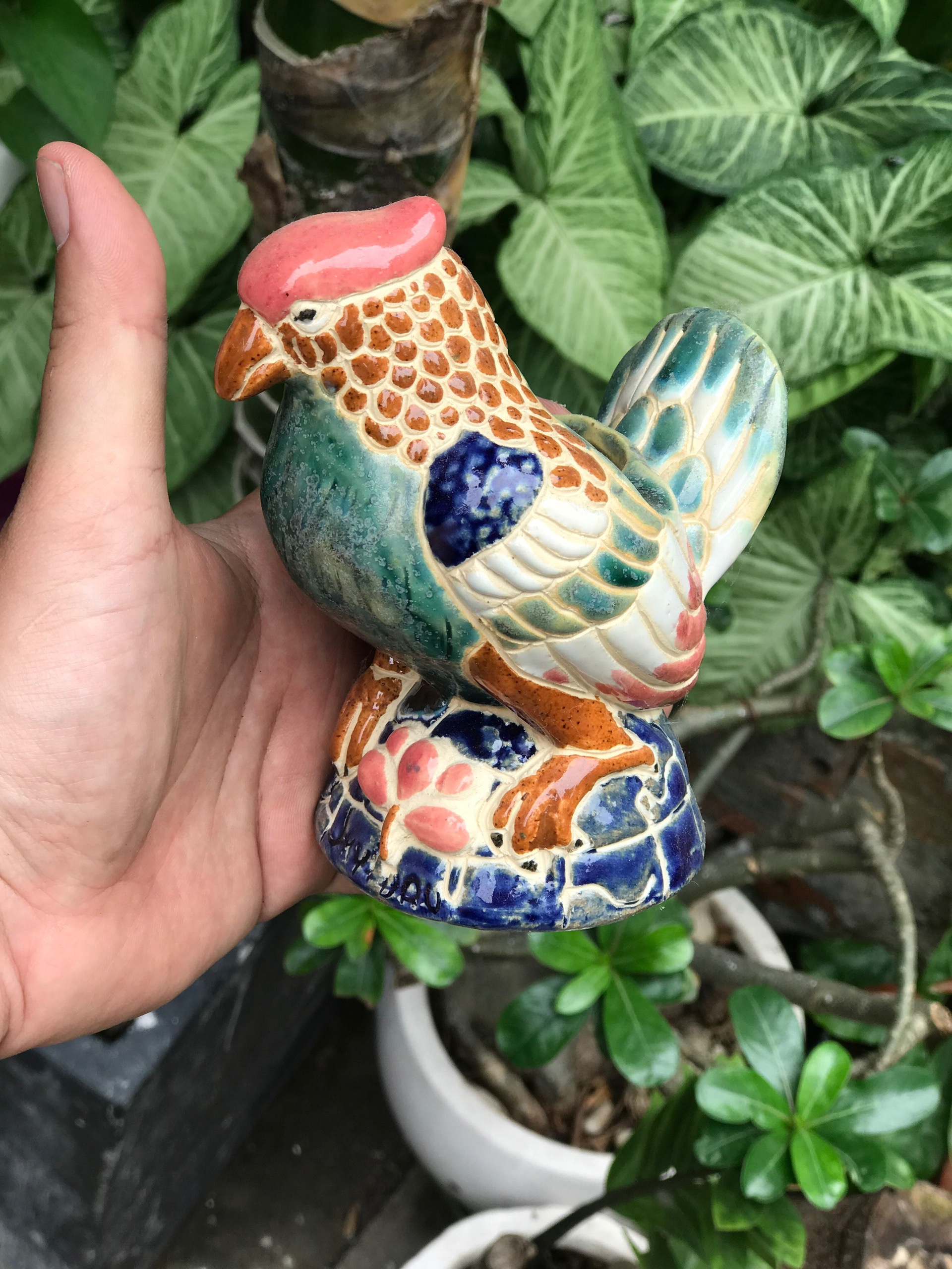 GỐM SỨ TRANG TRÍ HÌNH CHIM SẺ ĐỂ TĂM