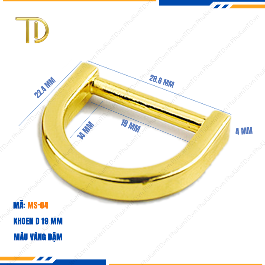 Khoen d túi xách, Khoen chữ d túi xách, Khoen bán nguyệt túi xách 19mm mạ điện độ bền 5-8 năm