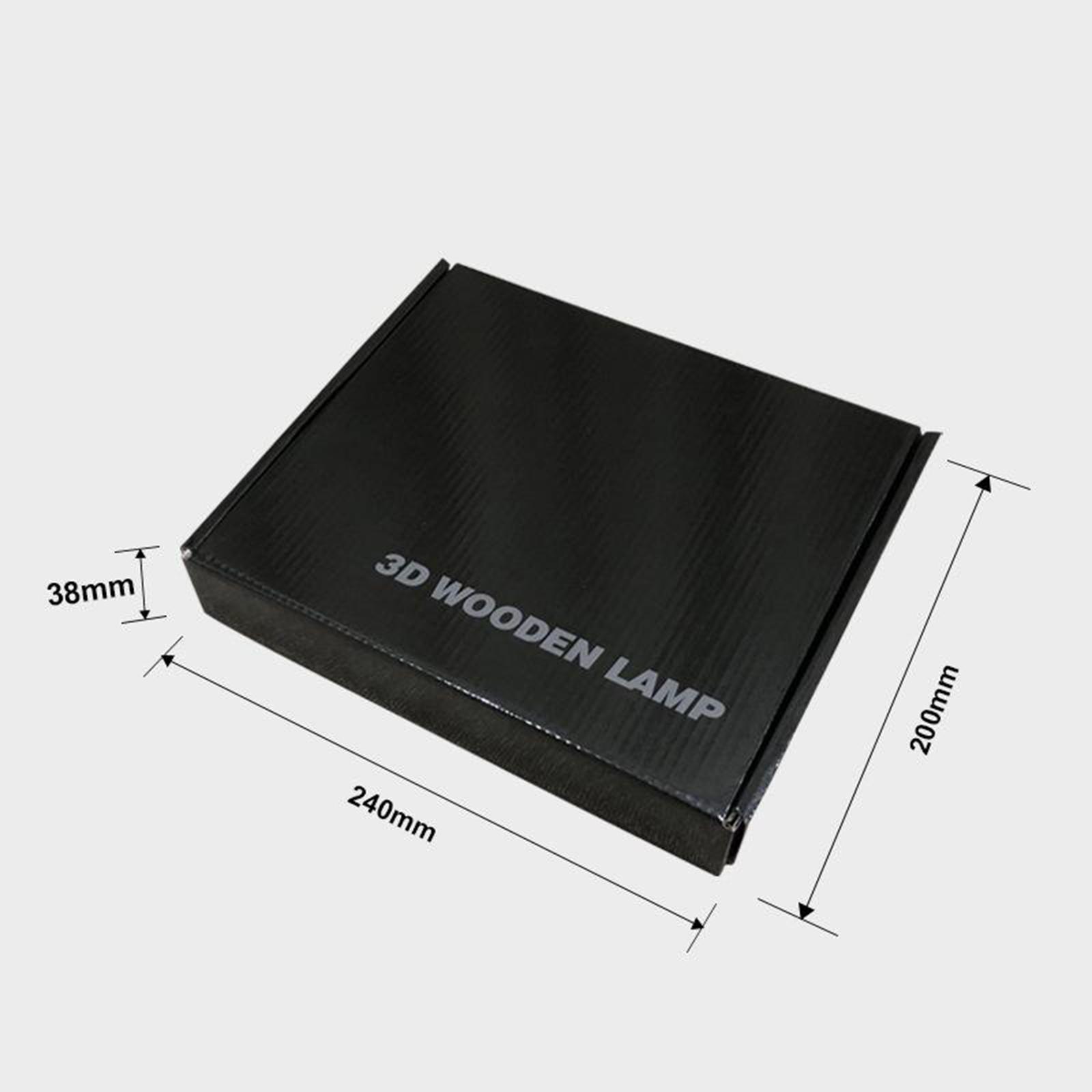 3D USB Bedside Table Lamp Wooden Nightstand Desk Lamp Bedrooms Decor
