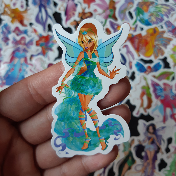 Bộ Sticker dán cao cấp chủ đề WINX CÔNG CHÚA PHÉP THUẬT - Dùng dán Xe, dán mũ bảo hiểm, dán Laptop...