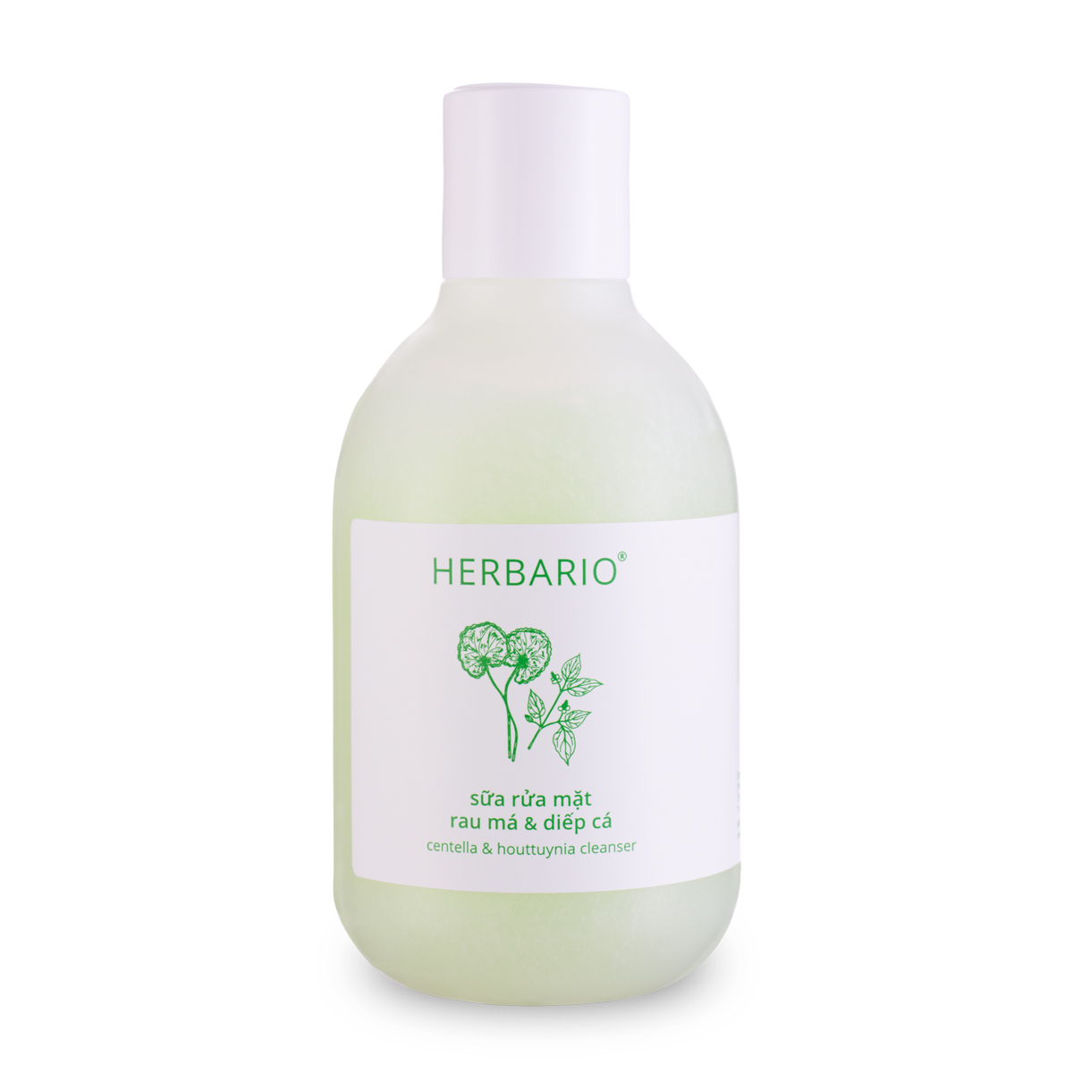 Sữa rửa mặt Rau má & Diếp cá herbario 100ml thuần chay cho da dầu, mụn