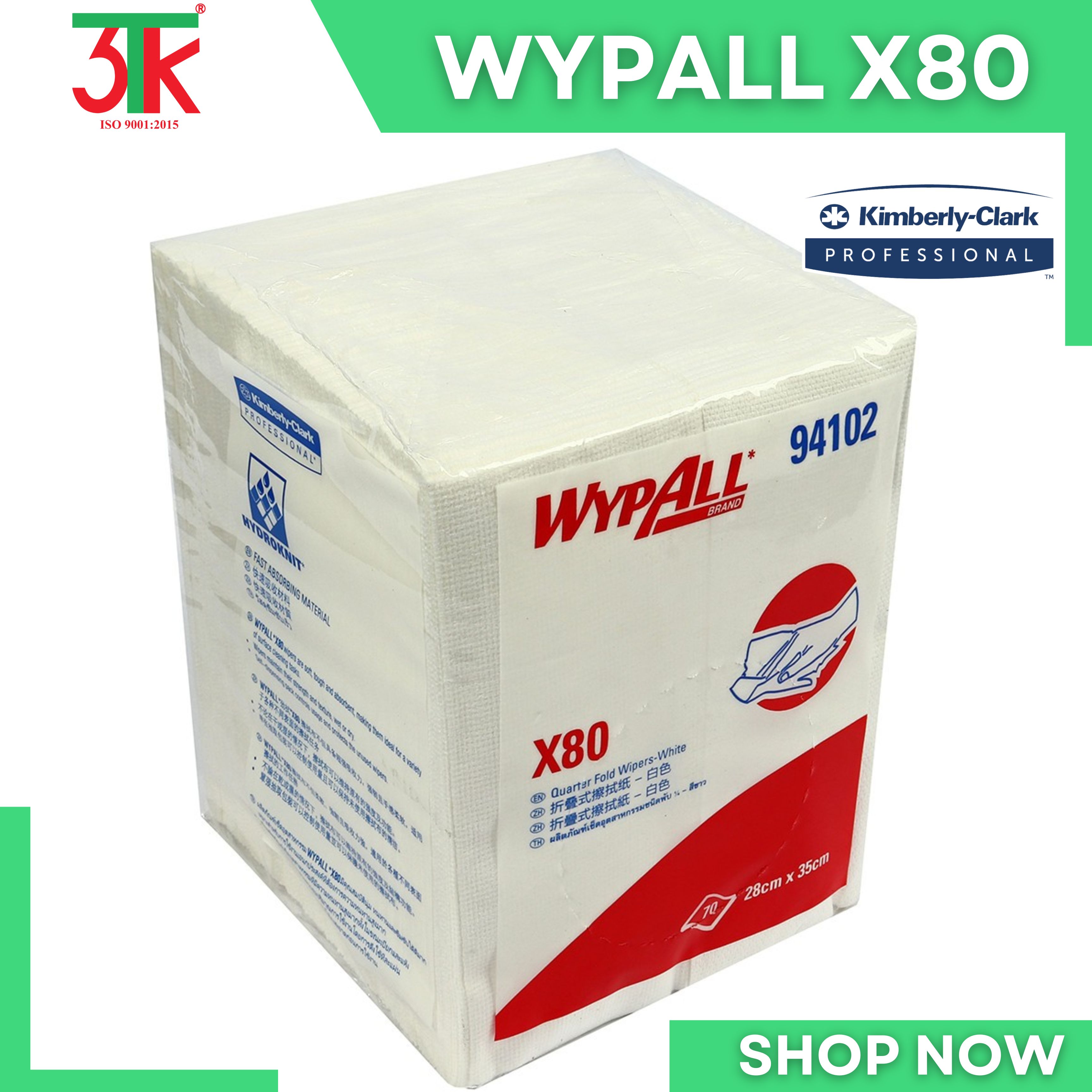 Giấy thấm dầu, hóa chất chuyên dụng trong công nghiệp WYPALL X80 Mã 94102