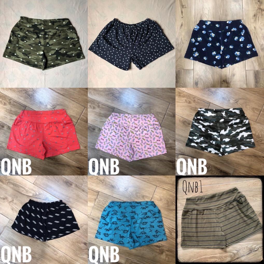 Quần BIGSIZE shorts đùi cho nữ chất thun cotton. trơn, hoa nhí, beo, trái thơm/khóm, lính, ngựa, cầu vồng, caro, bướm, sọc ngang, ngôi sao, chấm bi, hoa to