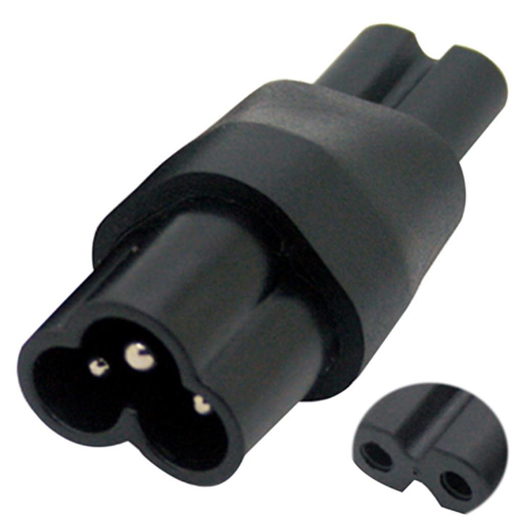IEC 320 C6 To C7 AC Adapter IEC 3 Pole Male To 2 Pole Figure