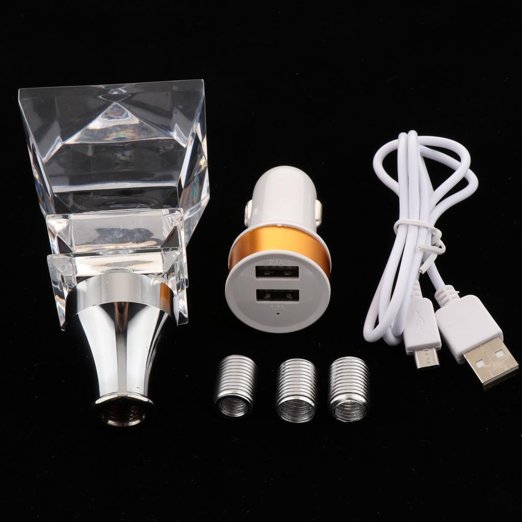 Crystal Shift Knob Manual Automatic Gear Stick Shifter Knob With Light