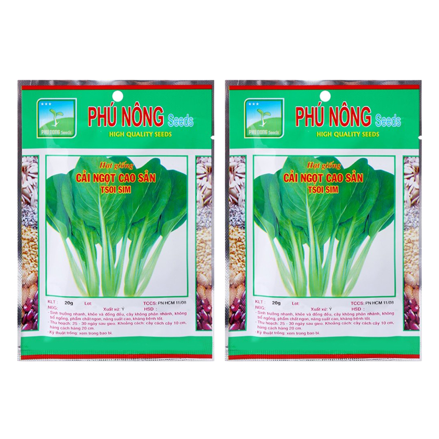 Bộ 2 Gói Hạt Giống Cải Ngọt Cao Sản Phú Nông (20g / Gói)