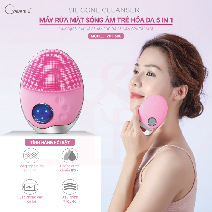 Máy rửa mặt sóng âm trẻ hóa da 5 in 1 YDF 606