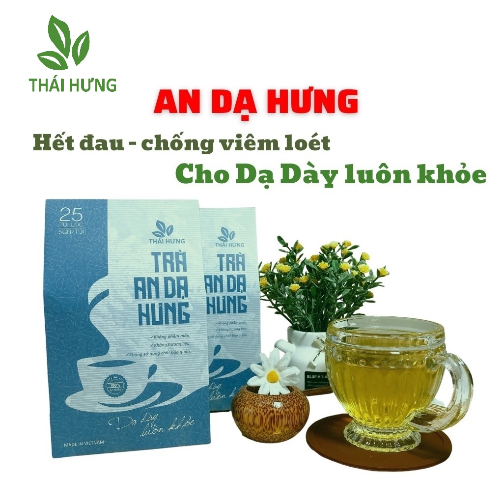 Trà An Dạ Hưng Giảm ợ hơi, ợ chua, đầy bụng, đau rát thượng vị, Chống viêm loét, cầm máu dạ dày