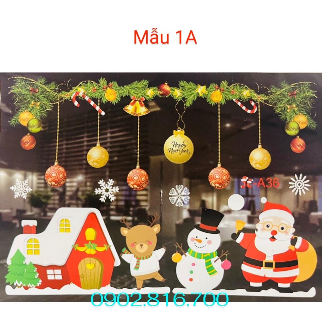 Decan - hình dán dán tường - dán kiếng - dán cửa hình cây thông - người tuyết - ông già noel phụ kiện trang trí noel
