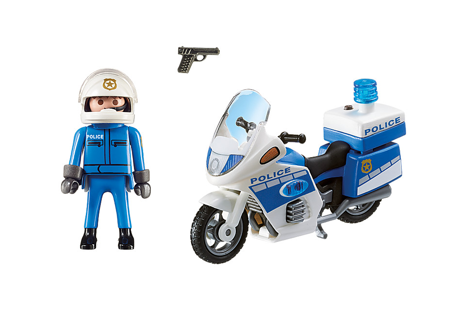 Đồ chơi nhập vai Playmobil XE MÁY CẢNH SÁT VỚI ĐÈN LED