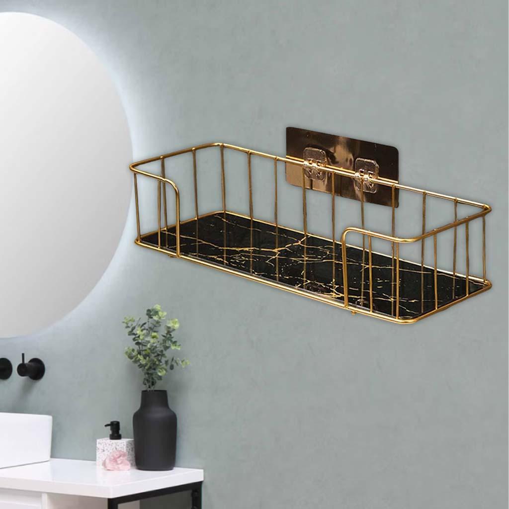 2x Wall Mounted Bathroom Shelf Cosmetic Storage Rack for Bathroom Hotel