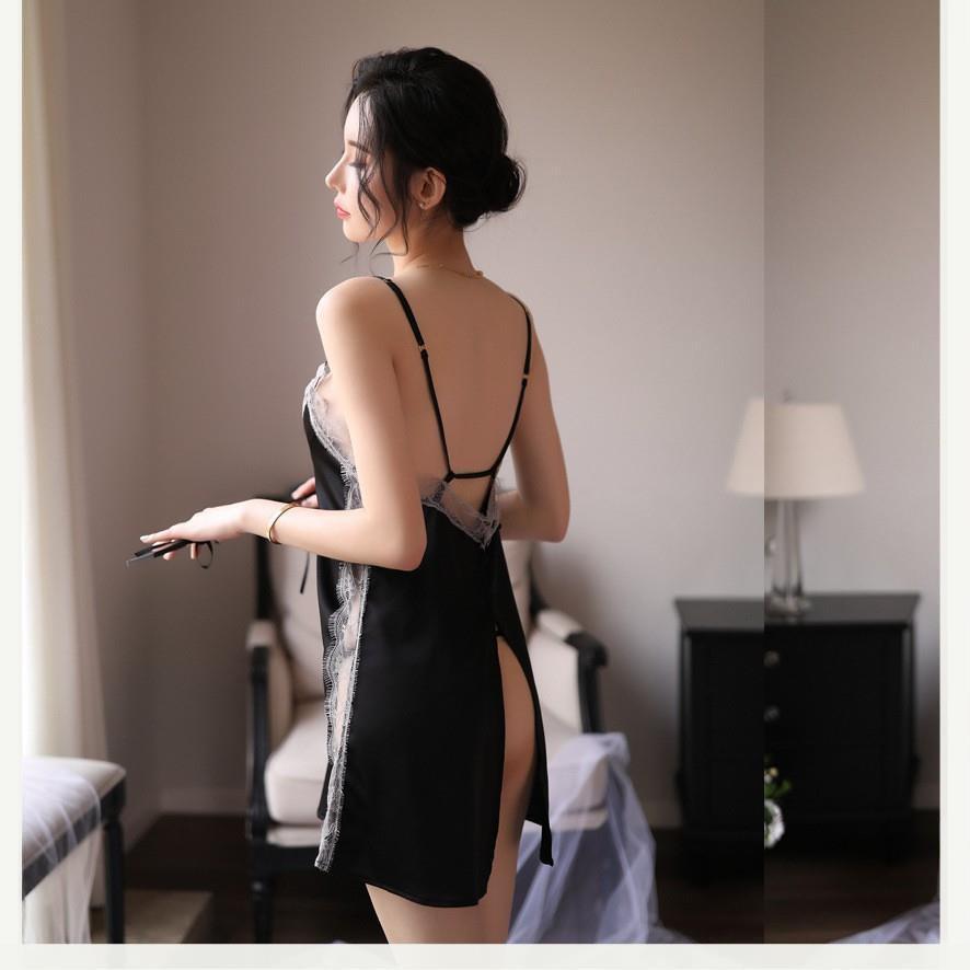 Váy ngủ sexy xẻ tà cao cấp - đầm ngủ gợi cảm B1035