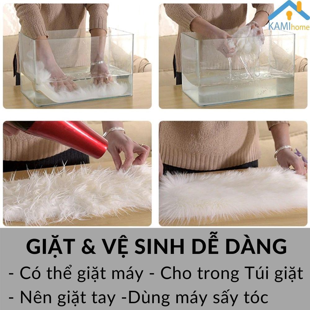 Thảm lông loang trải sàn trang trí chụp ảnh Chùi chân khô Chữ nhật 60*40cm mã 27013