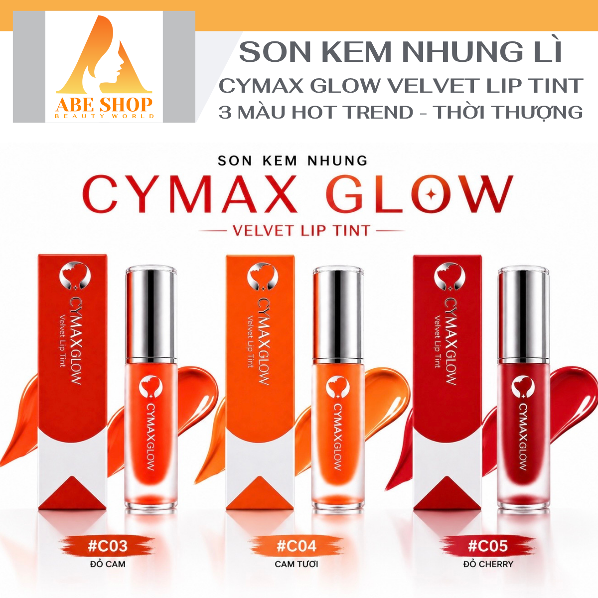 Son Kem Nhung CYMAX Glow Velvet Lip Tint – Lên Màu Chuẩn, Lì Mịn, Nhập Khẩu Chính Ngạch Hàn Quốc