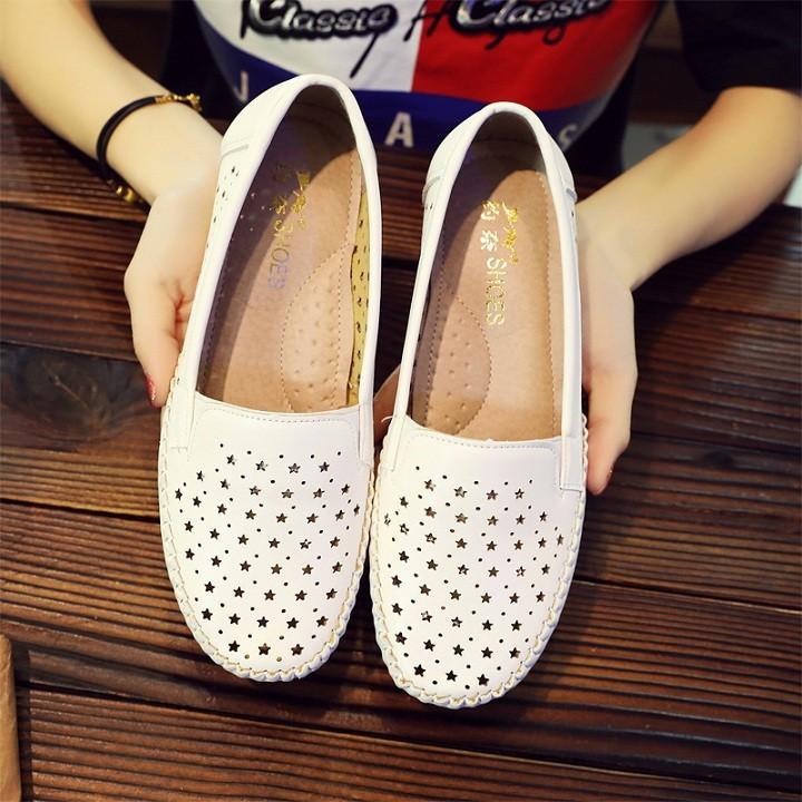 Giày da nữ ngôi sao thoáng khí