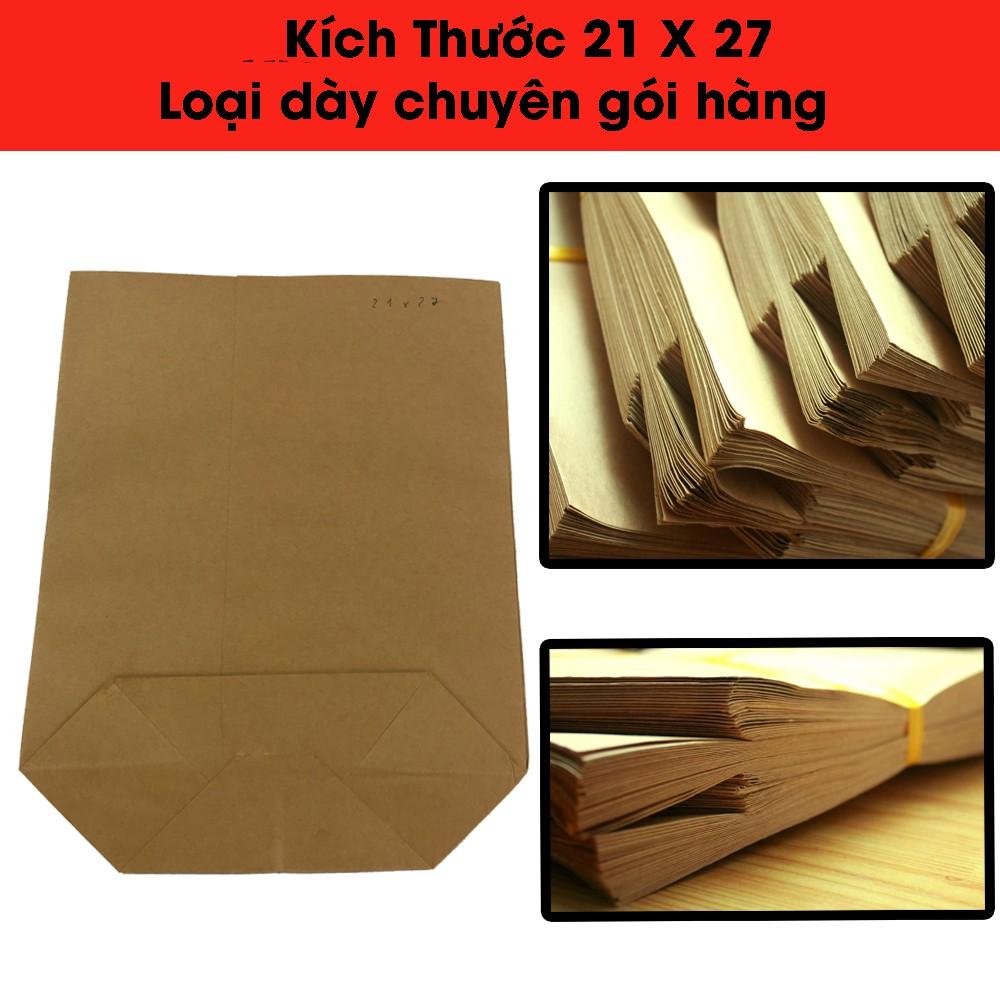 Combo 100 túi giấy kraft xi măng X3-21x27 dụng cụ gói hàng Everest