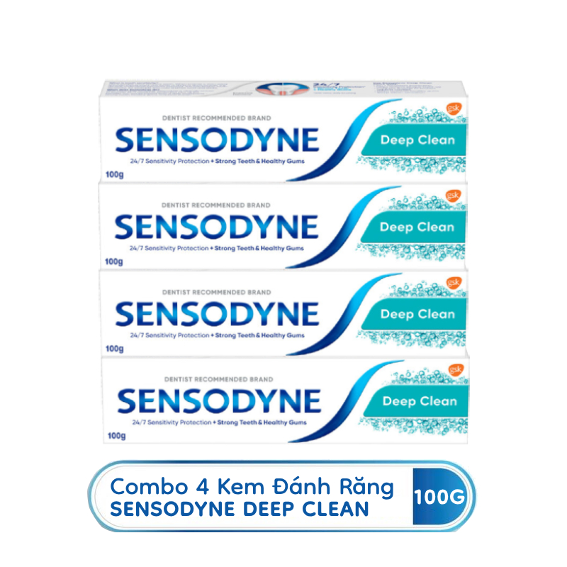 [Bộ 4] Kem Đánh Răng Sensodyne Deep Clean 100g/tuýp