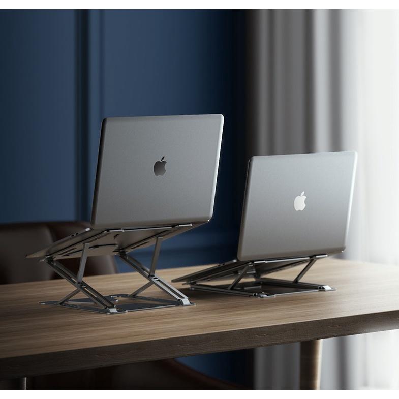 Giá đỡ laptop tablet bằng nhôm kiêm đế tản nhiệt nâng Macbook Laptop điều chỉnh góc nghiêng độ cao.