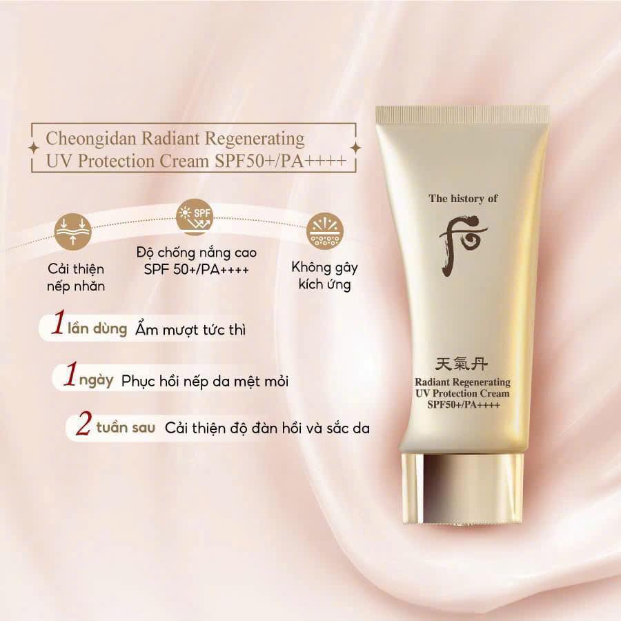 Kem Chống Nắng Tái Sinh Da Whoo Cheongidan Radiant Regenerating UV Protection Cream 50ml