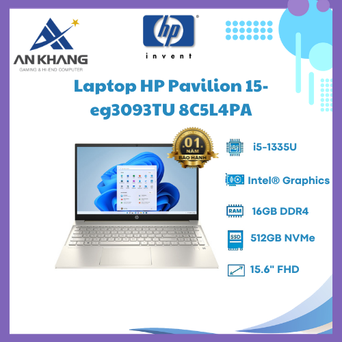 Laptop HP Pavilion 15-eg3093TU 8C5L4PA (i5 1335U/ 16GB/ 512GB SSD/15.6 inch FHD/Win11/ Gold/ Vỏ nhôm) - Hàng Chính Hãng